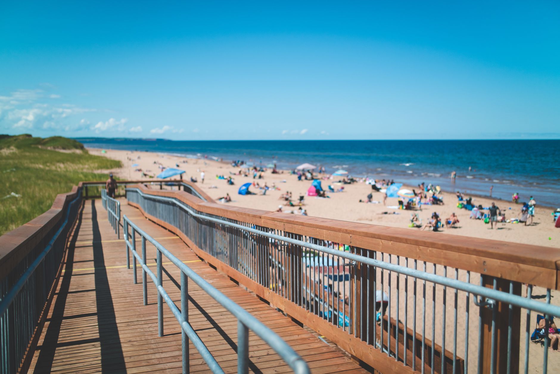 Boardwalk to a sandy beach