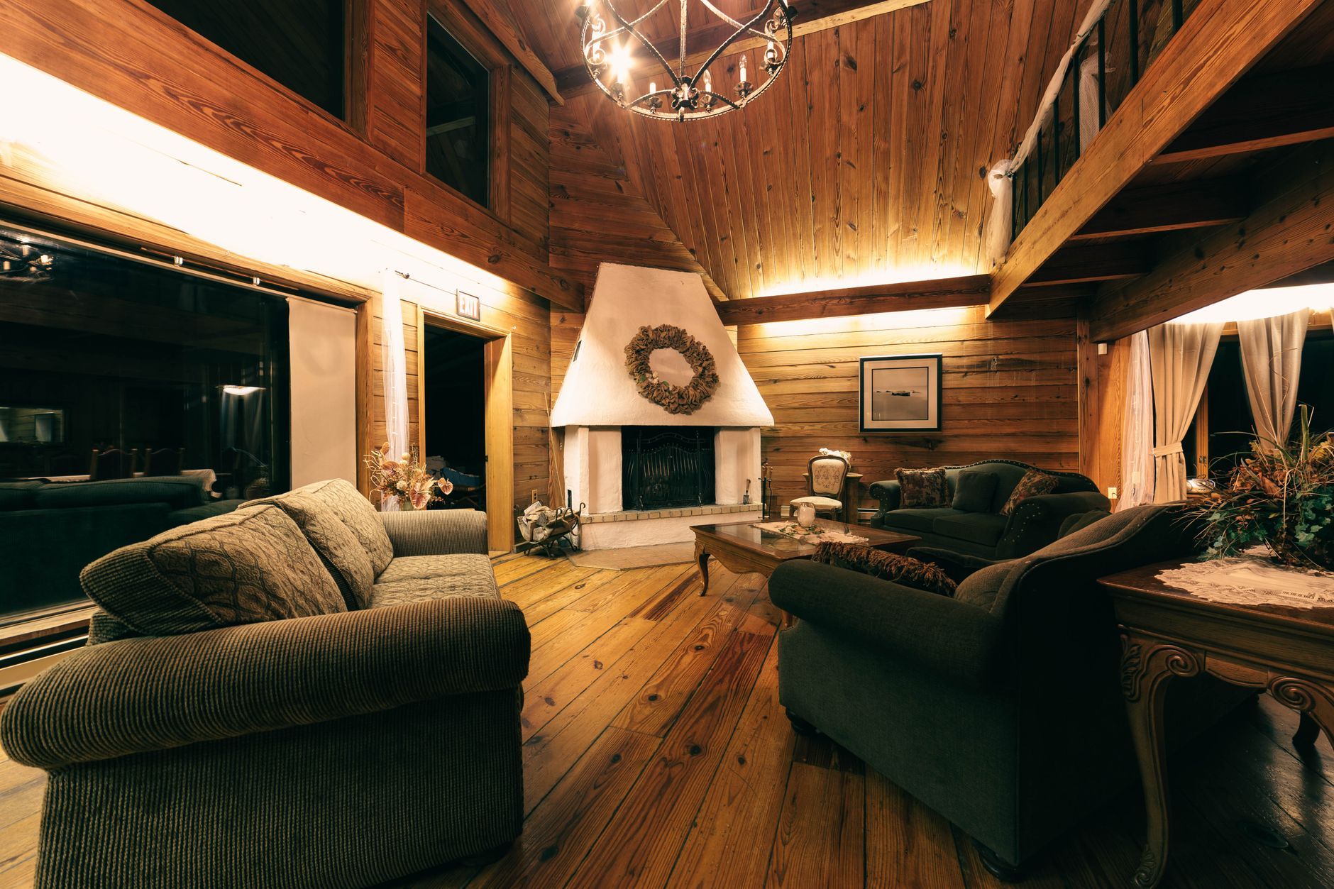 Cozy cottage living room with a fireplace