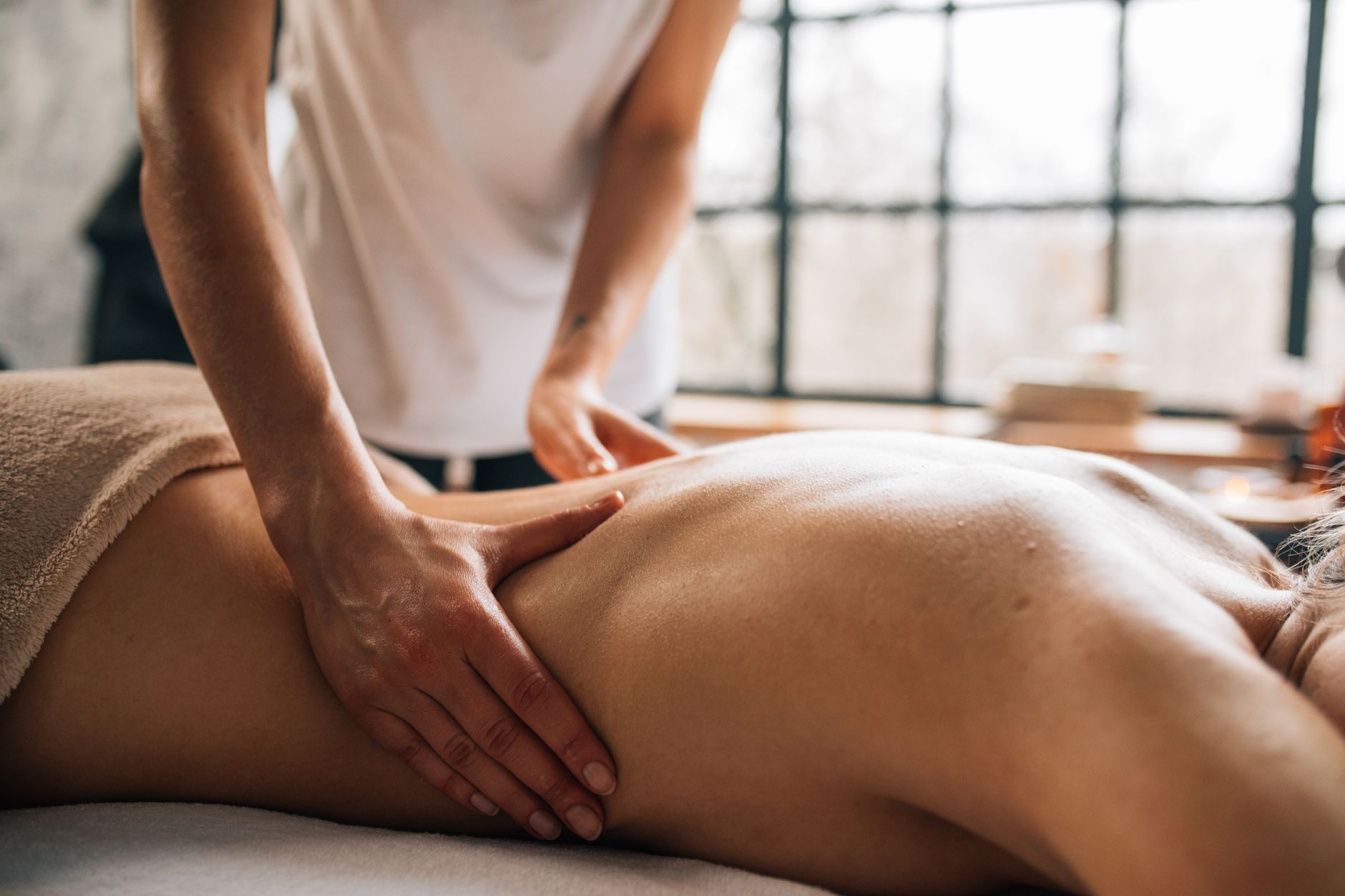 Massage therapist at work