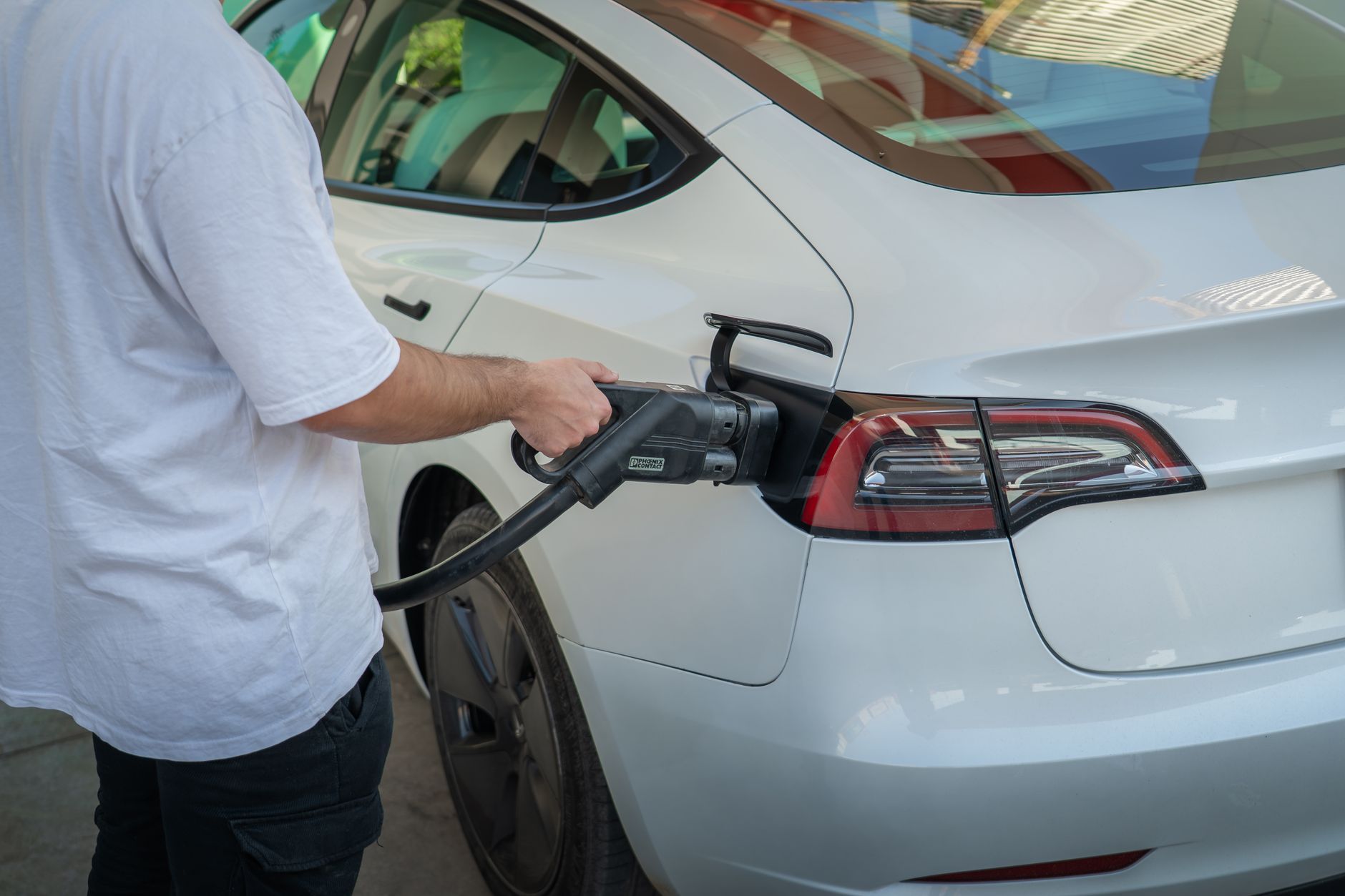 EV plugged into a charger