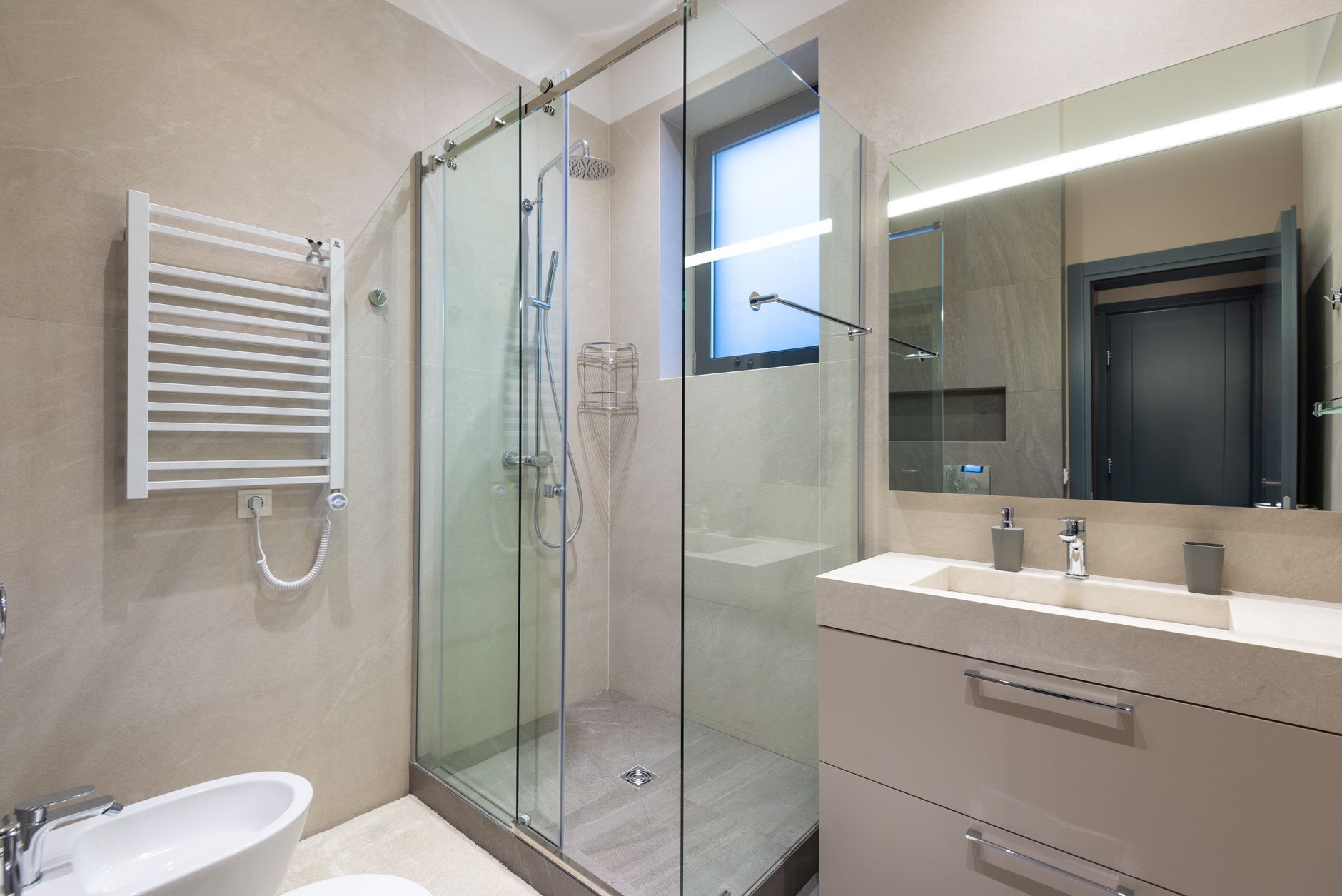 Modern walk-in shower